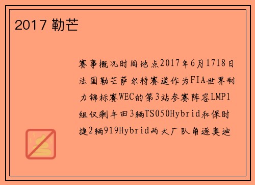 2017 勒芒